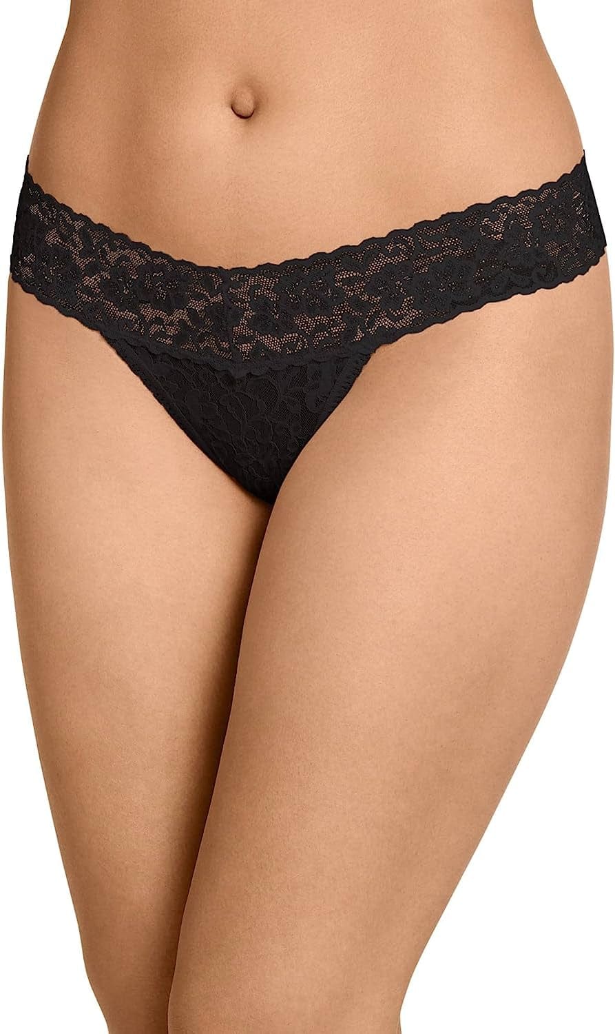Jockey Women'S Underwear Allover Lace Thong Black / Medium