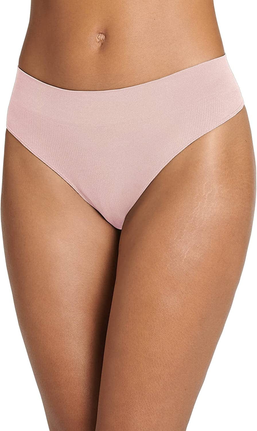 Jockey Women'S Underwear Ecoseamfree Rib Thong Pink Haze / 3X