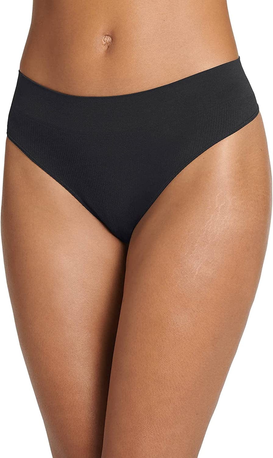 Jockey Women'S Underwear Ecoseamfree Rib Thong Black / Small