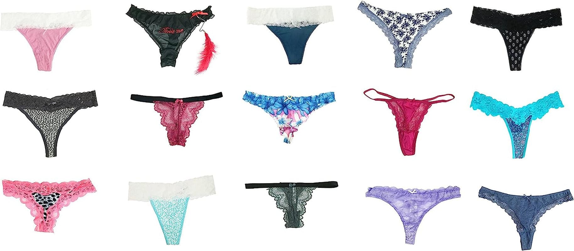 Jooniyaa Women Variety of Underwear Pack T-Back Thong G-String Panties