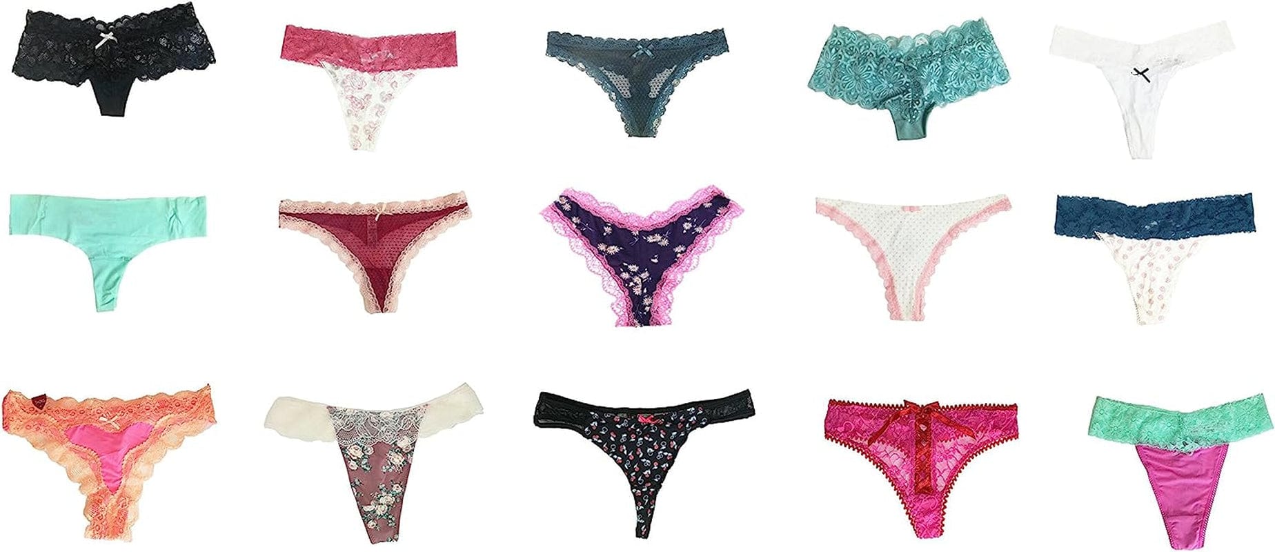 Jooniyaa Women Variety of Underwear Pack T-Back Thong G-String Panties