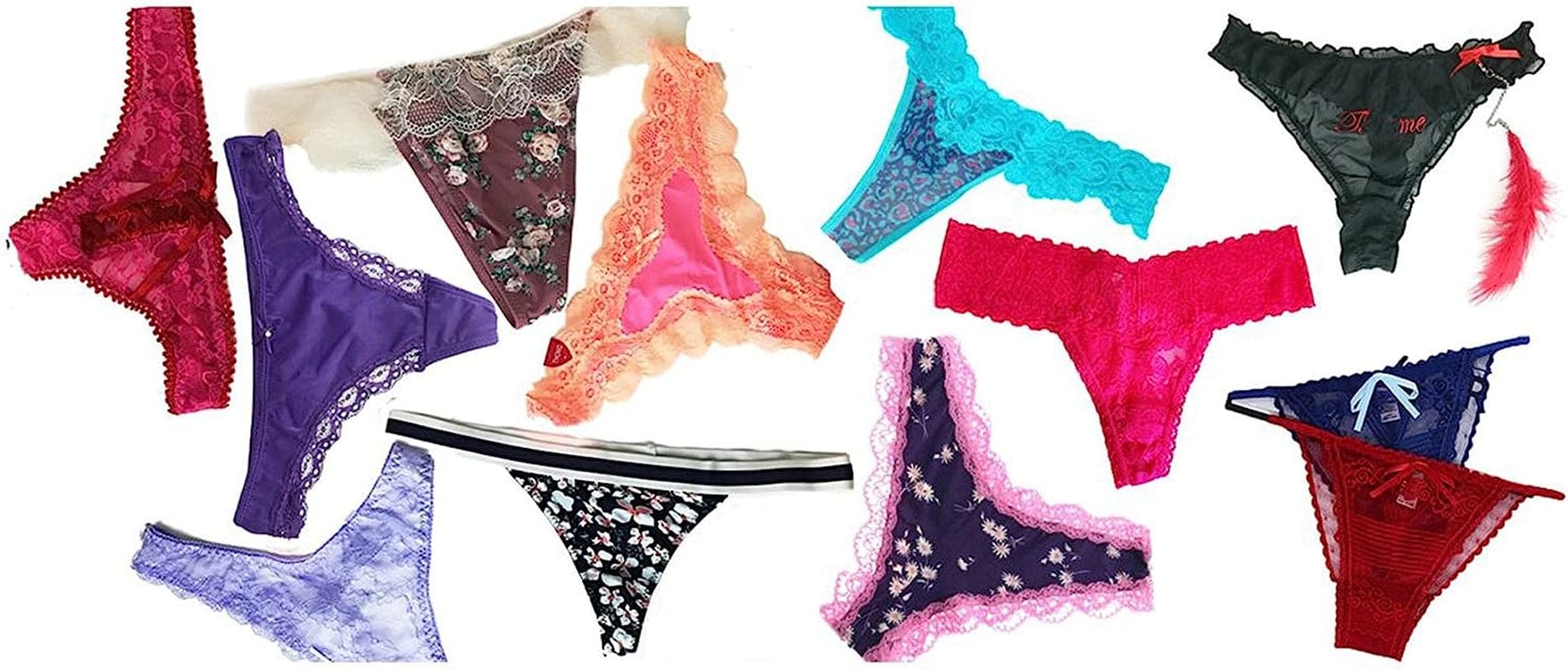 Jooniyaa Women Variety of Underwear Pack T-Back Thong G-String Panties