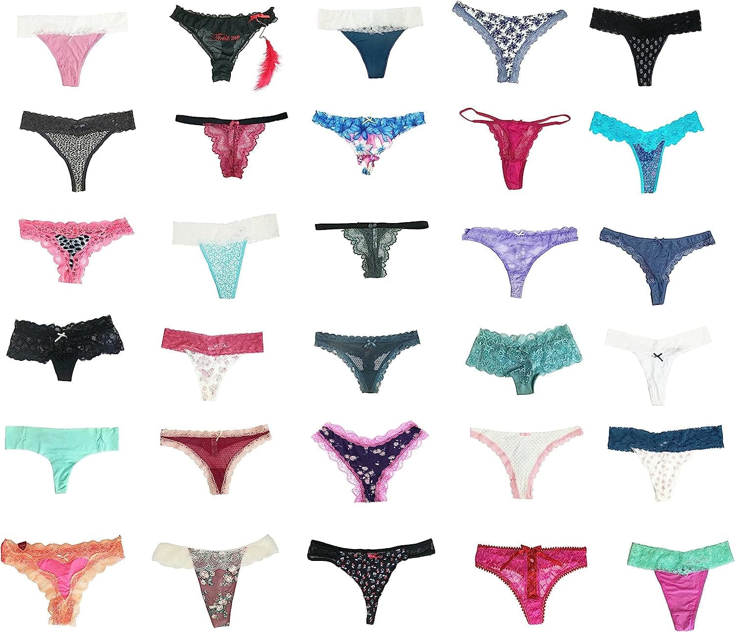 Jooniyaa Women Variety of Underwear Pack T-Back Thong G-String Panties