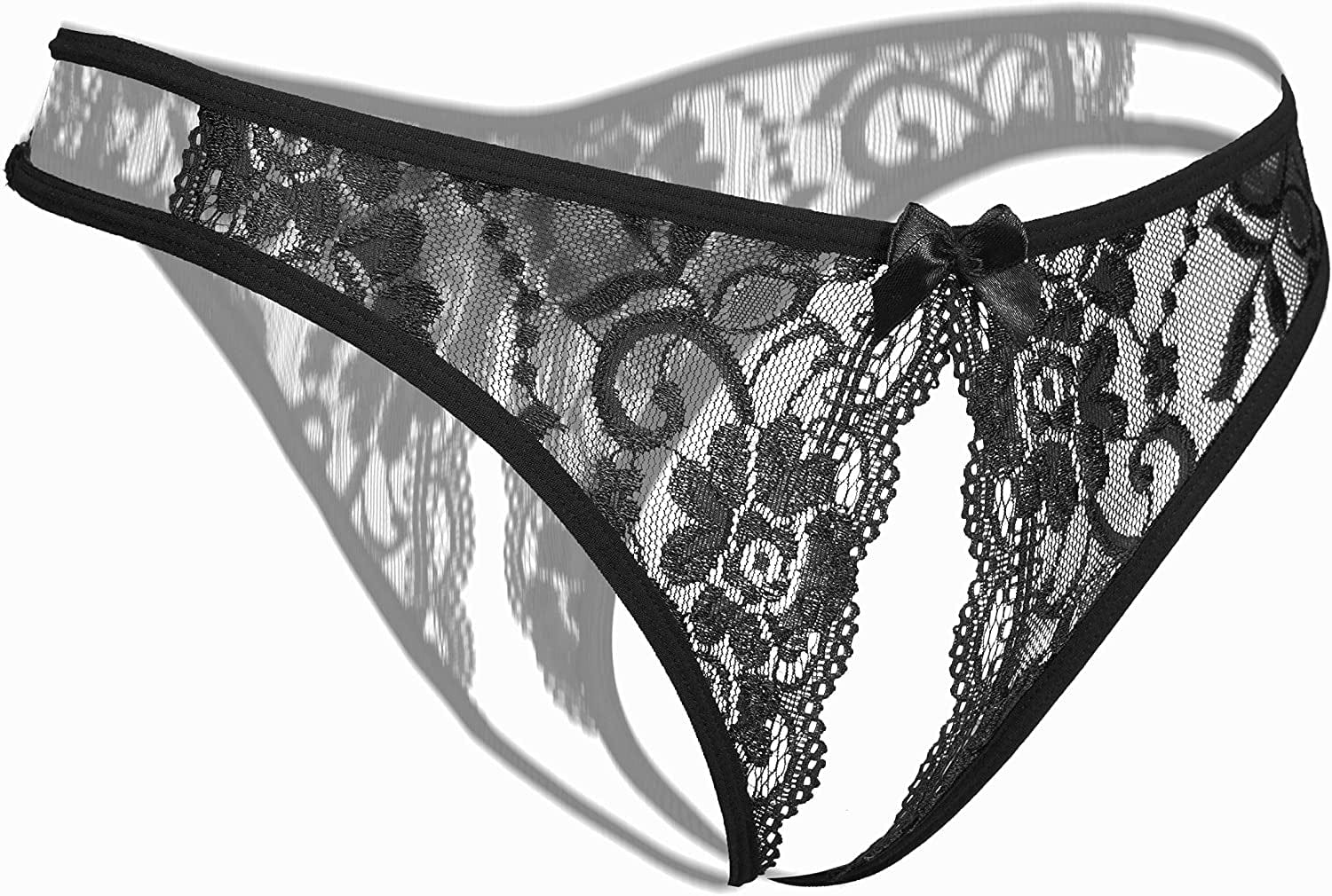 Justgoo Womens Lace G-String Thongs Panties Underwear Low Rise T-Back Underpants