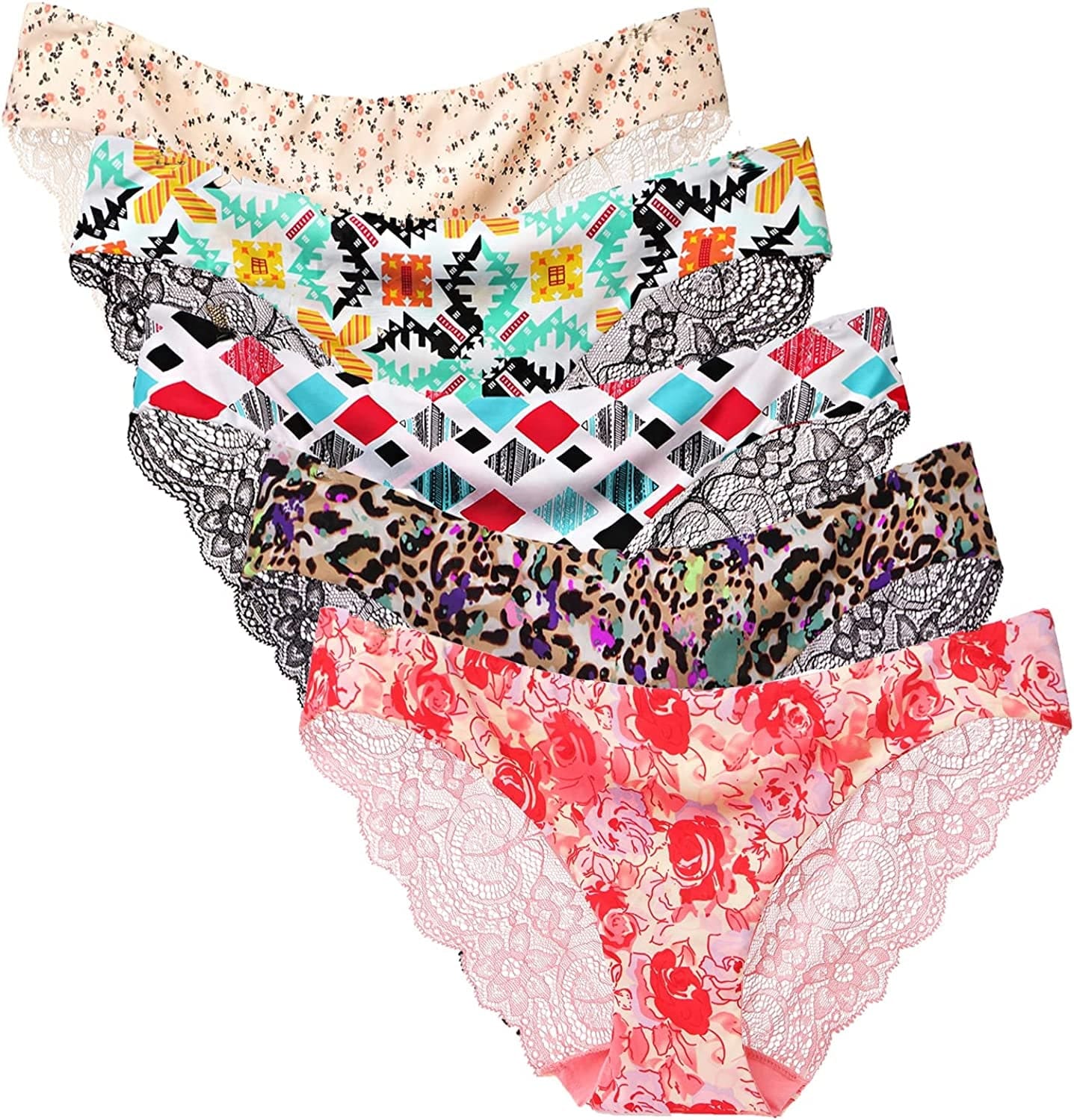 Justgoo Womens Sexy G-String Lace Thongs Panties Underwear Low Rise T-Back Underpants