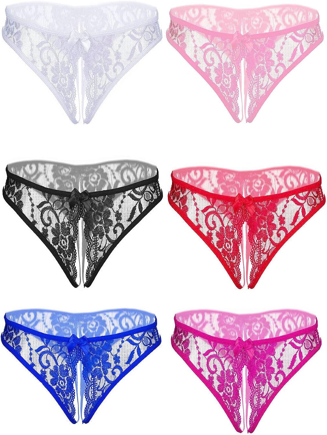 Justgoo Womens Sexy G-String Lace Thongs Panties Underwear Low Rise T-Back Underpants 4 / Small