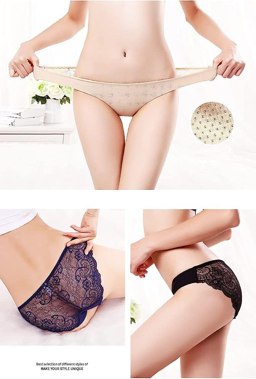 Justgoo Womens Sexy G-String Lace Thongs Panties Underwear Low Rise T-Back Underpants