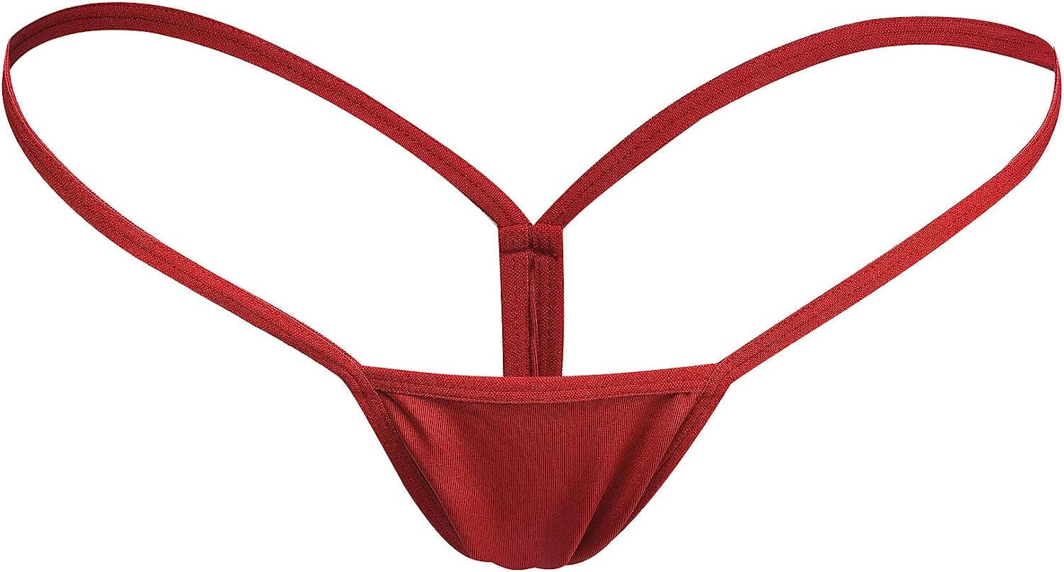 Justgoo Womens Sexy G-String Lace Thongs Panties Underwear Low Rise T-Back Underpants Red / X-Large