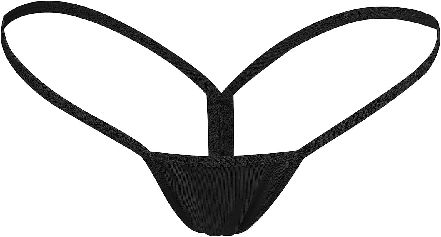 Justgoo Womens Sexy G-String Lace Thongs Panties Underwear Low Rise T-Back Underpants Black / Small
