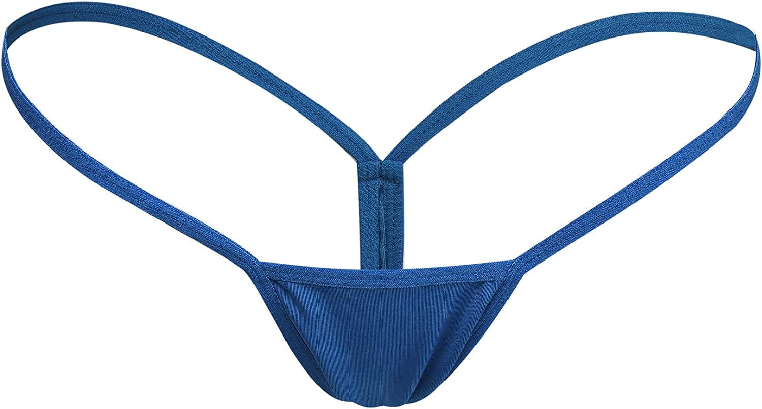 Justgoo Womens Sexy G-String Lace Thongs Panties Underwear Low Rise T-Back Underpants Blue / Small