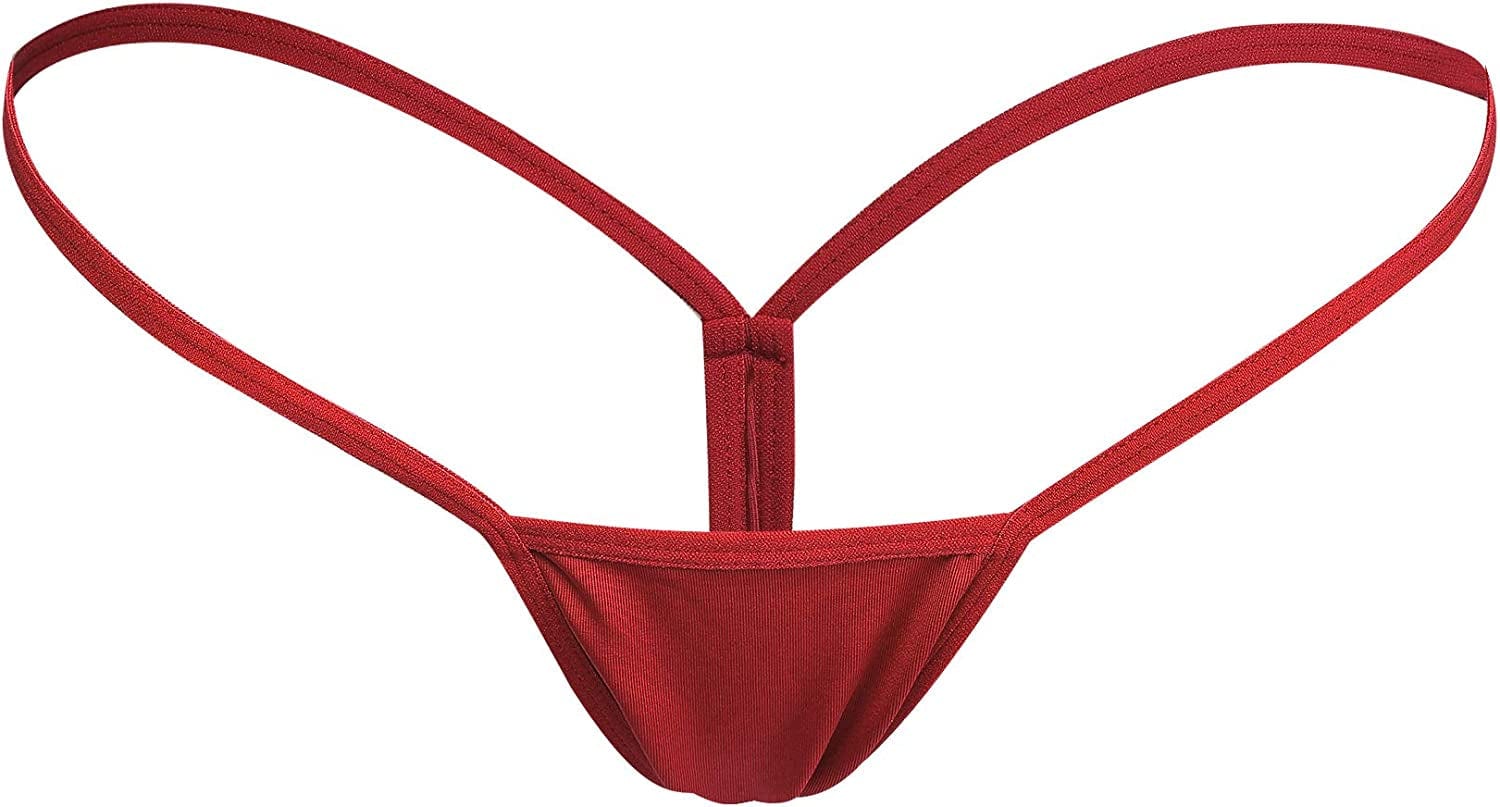 Justgoo Womens Sexy G-String Lace Thongs Panties Underwear Low Rise T-Back Underpants Red / Small