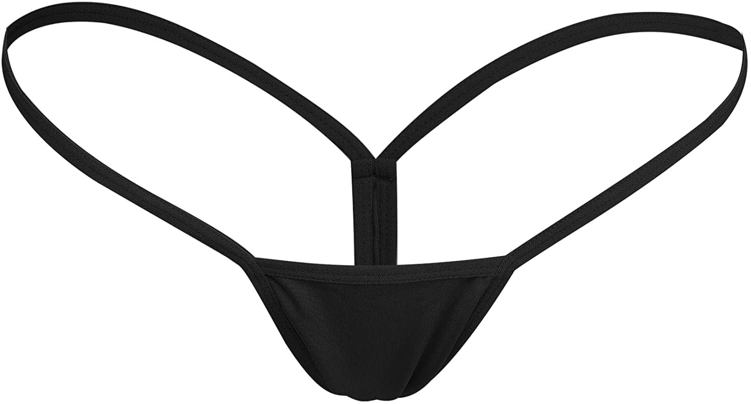 Justgoo Womens Sexy G-String Lace Thongs Panties Underwear Low Rise T-Back Underpants Black / X-Large