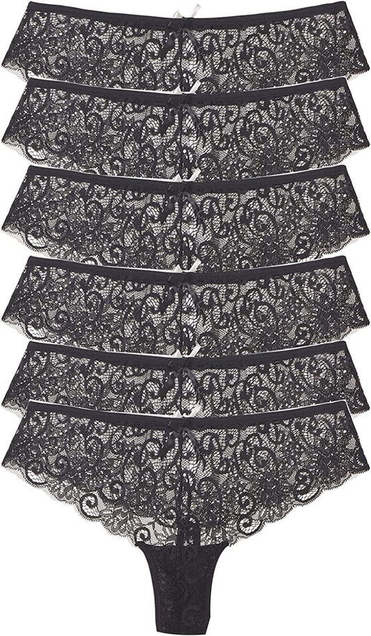 Justgoo Womens Sexy G-String Lace Thongs Panties Underwear Low Rise T-Back Underpants