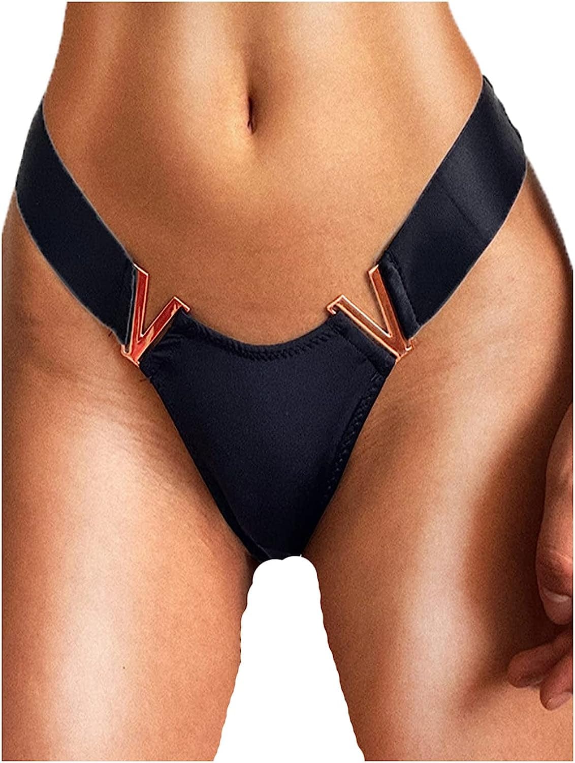 Justgoo Womens Sexy G-String Thongs V String Panties Underwear Low Rise Briefs Black / Small