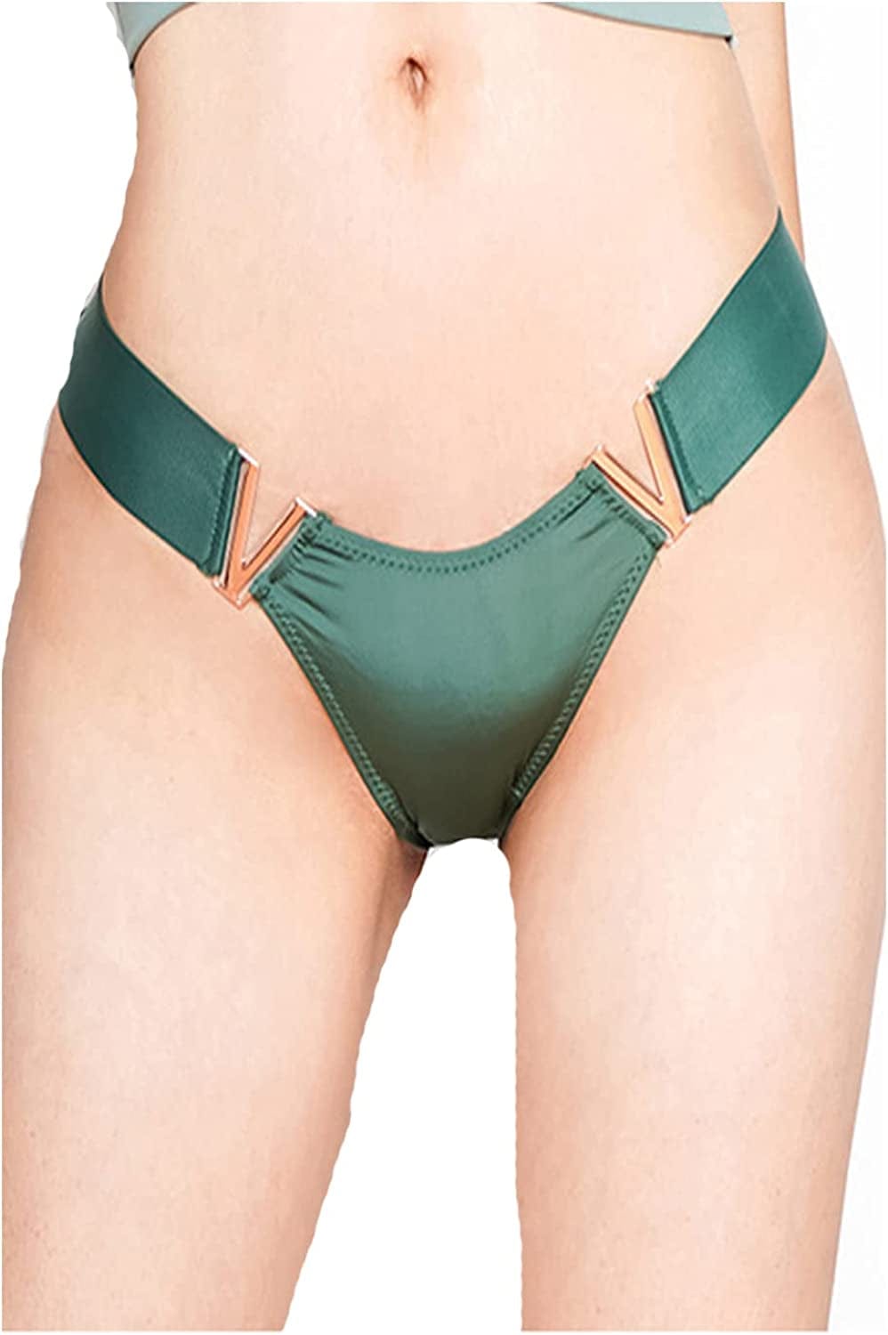 Justgoo Womens Sexy G-String Thongs V String Panties Underwear Low Rise Briefs Green / Small