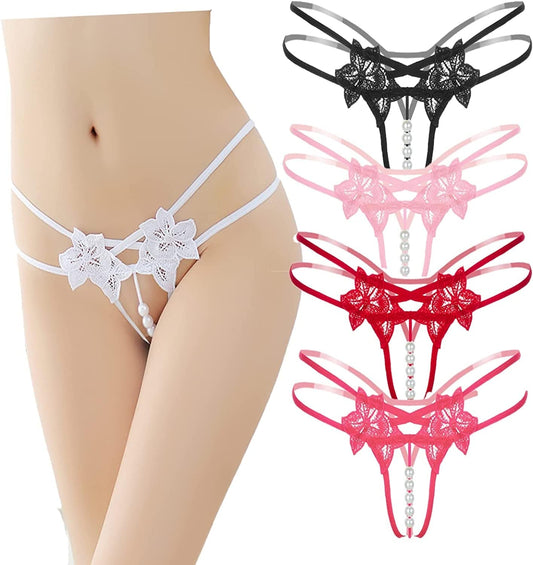 Justgoo Womens Sexy G-String Thongs V String Panties Underwear Low Rise Briefs Multicolor-5pack / Small