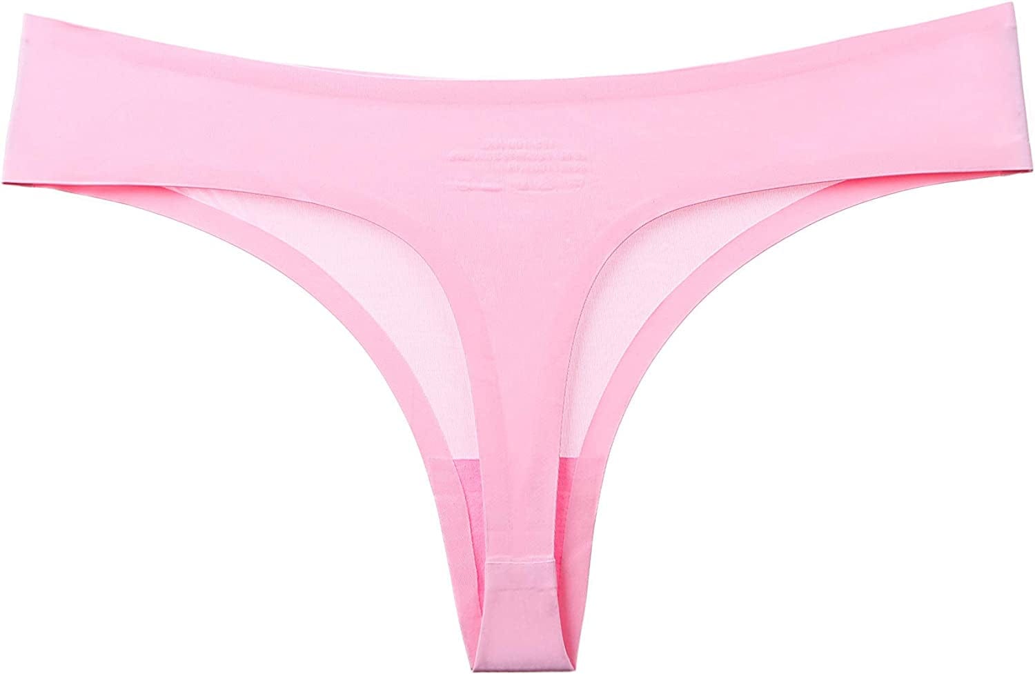 Justgoo Womens Sexy Thongs No Show Panties Underwear Low Rise T-Back Underpants Pack of 6
