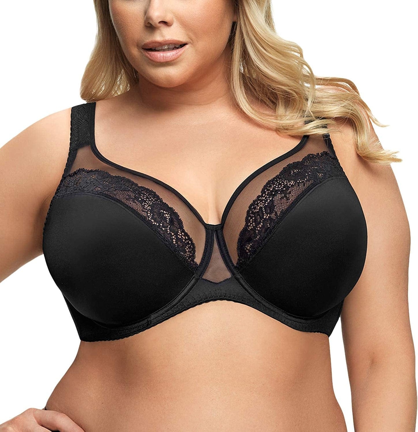 K441 Women'S Luisse Skin Non-Padded Underwired Soft Bra Black / 44F
