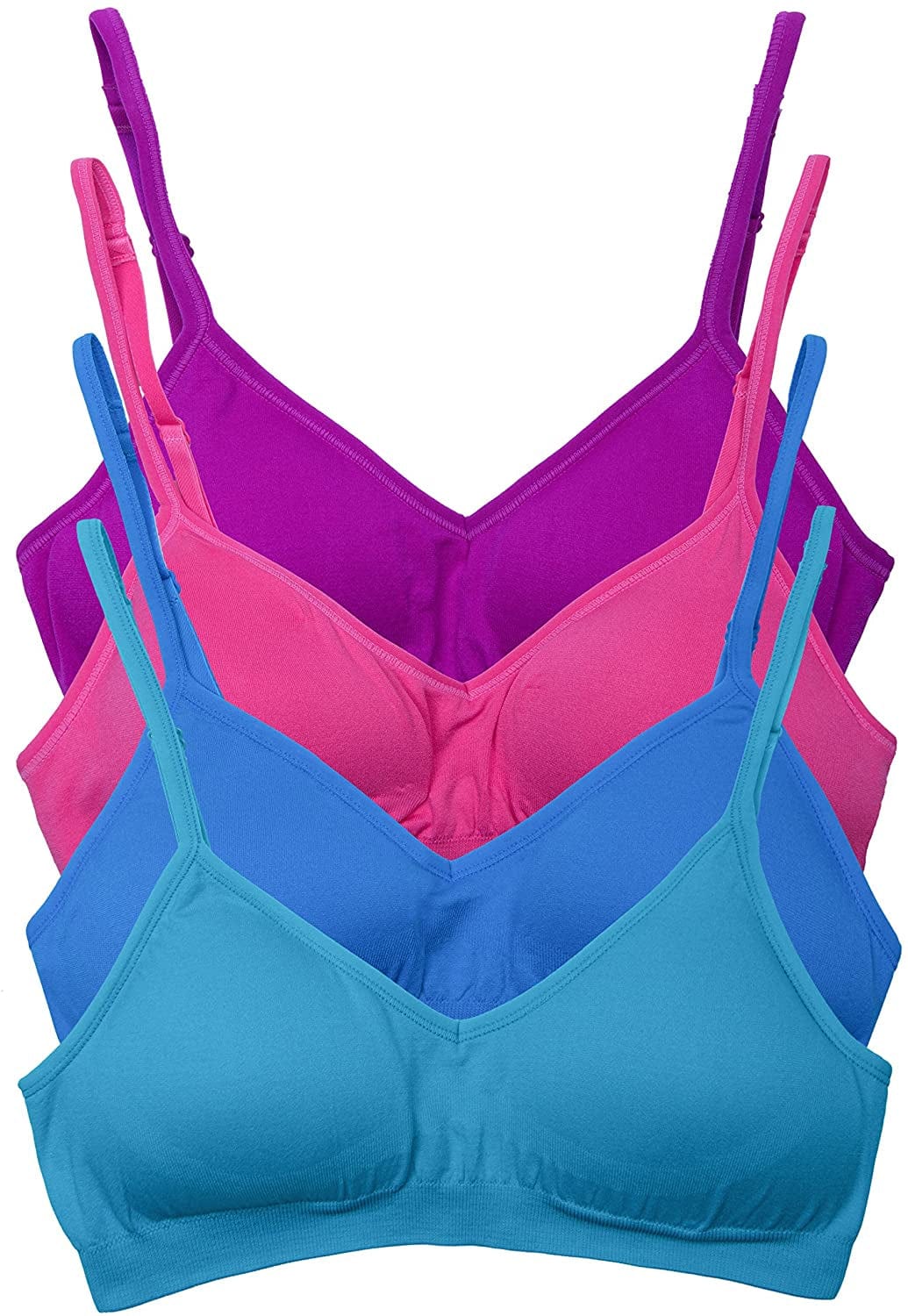 Kalon Women’S 4 Pack Demi Padded Bralette Wireless Comfortable Bra