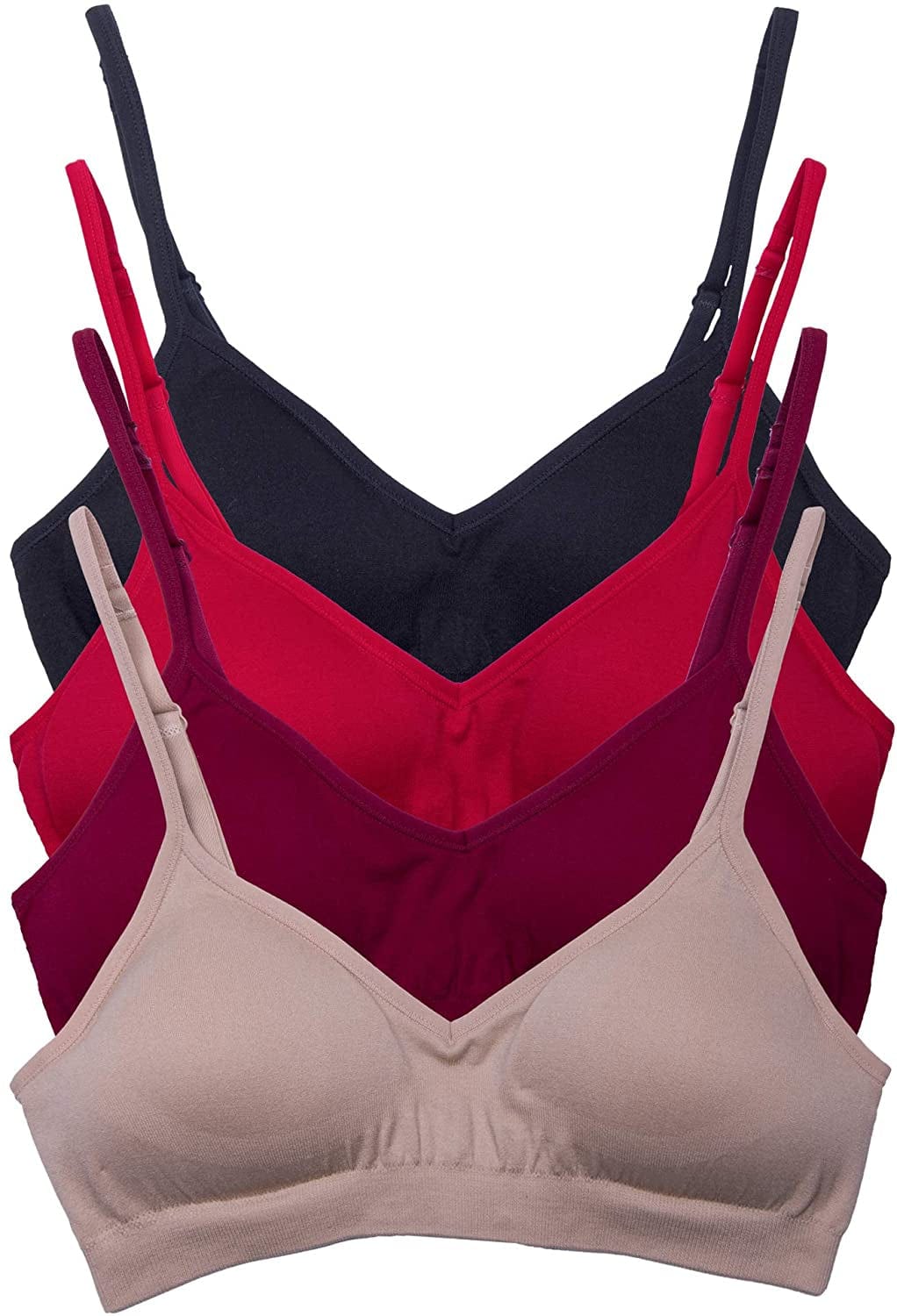 Kalon Women’S 4 Pack Demi Padded Bralette Wireless Comfortable Bra
