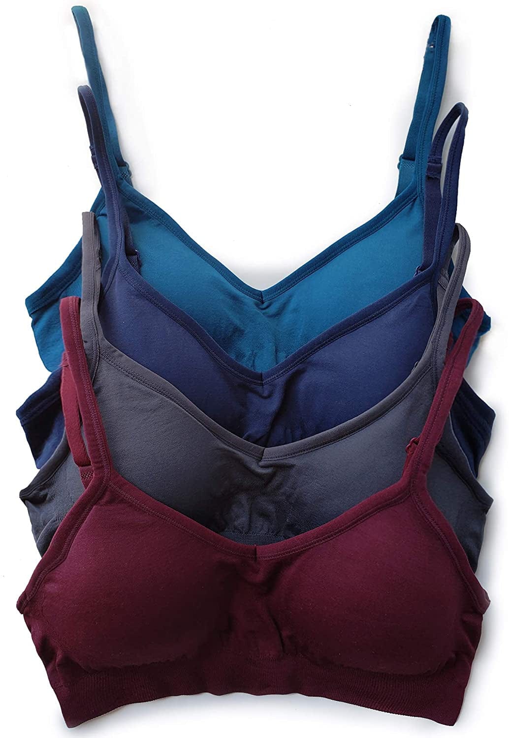 Kalon Women’S 4 Pack Demi Padded Bralette Wireless Comfortable Bra