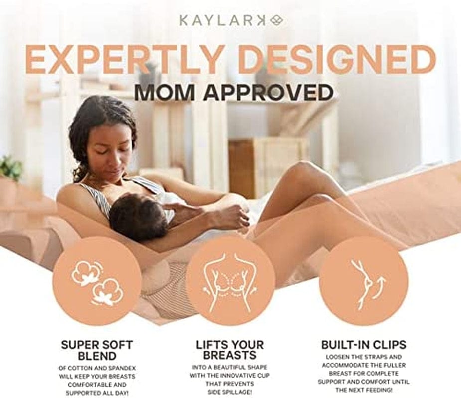 KAYLARK - Seamless Nursing Bra, Maternity Bra with Reminder Clips, Breastfeeding Essentials for New Moms, Maternity Underwear