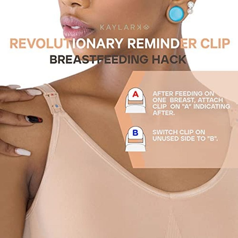 KAYLARK - Seamless Nursing Bra, Maternity Bra with Reminder Clips, Breastfeeding Essentials for New Moms, Maternity Underwear