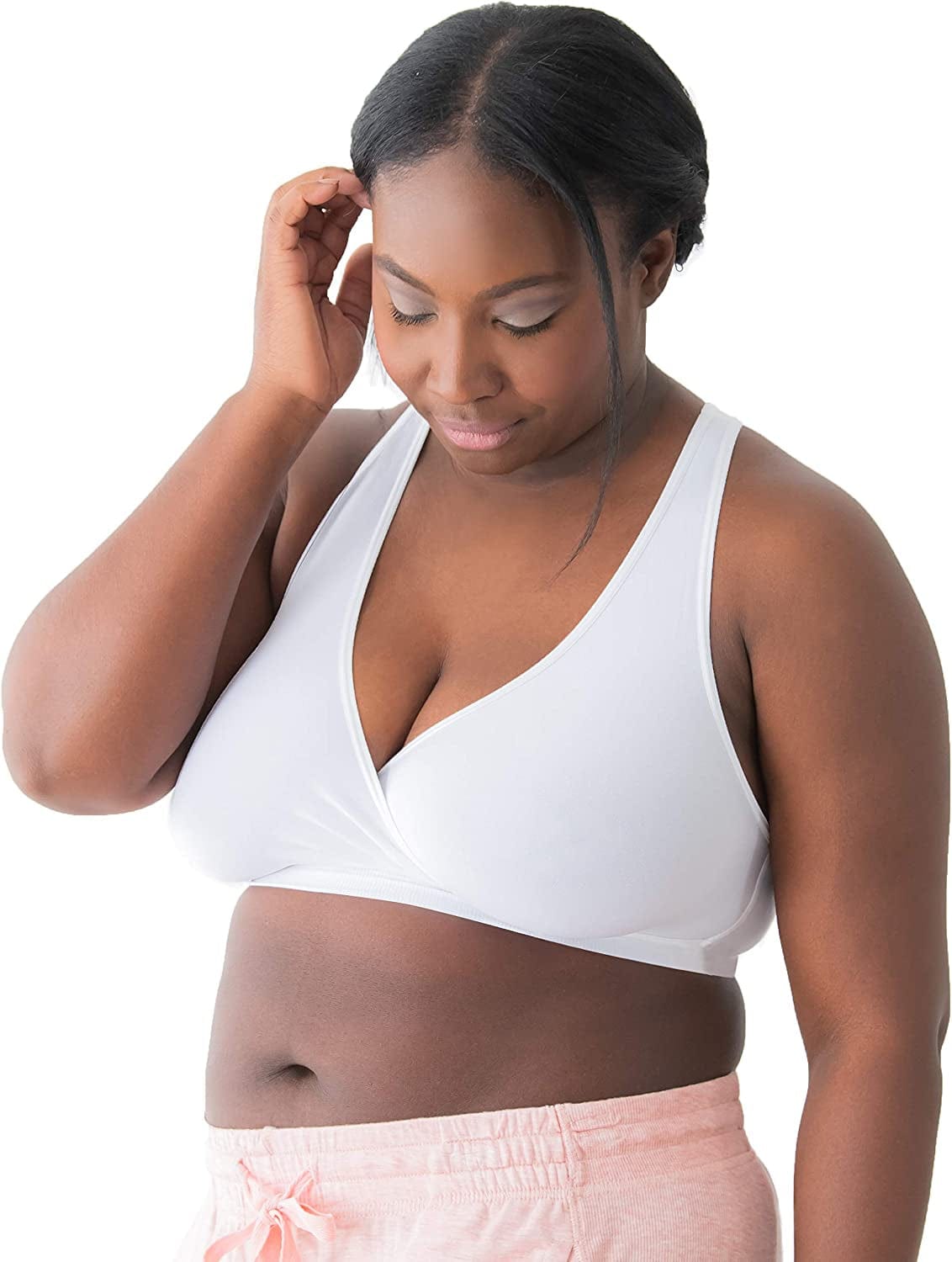 Keep Cool Sleep Bra | Seamless Maternity & Nursing Sleep Bra with Full Back Breathing Zone and Soft Touch Fabric White / Nursing Sleep Bra / Small