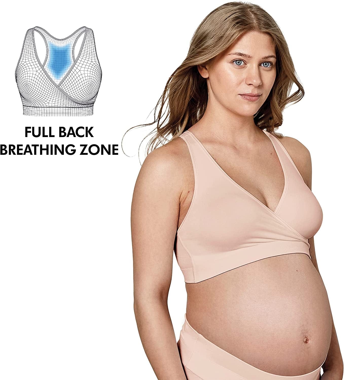 Keep Cool Sleep Bra | Seamless Maternity & Nursing Sleep Bra with Full Back Breathing Zone and Soft Touch Fabric