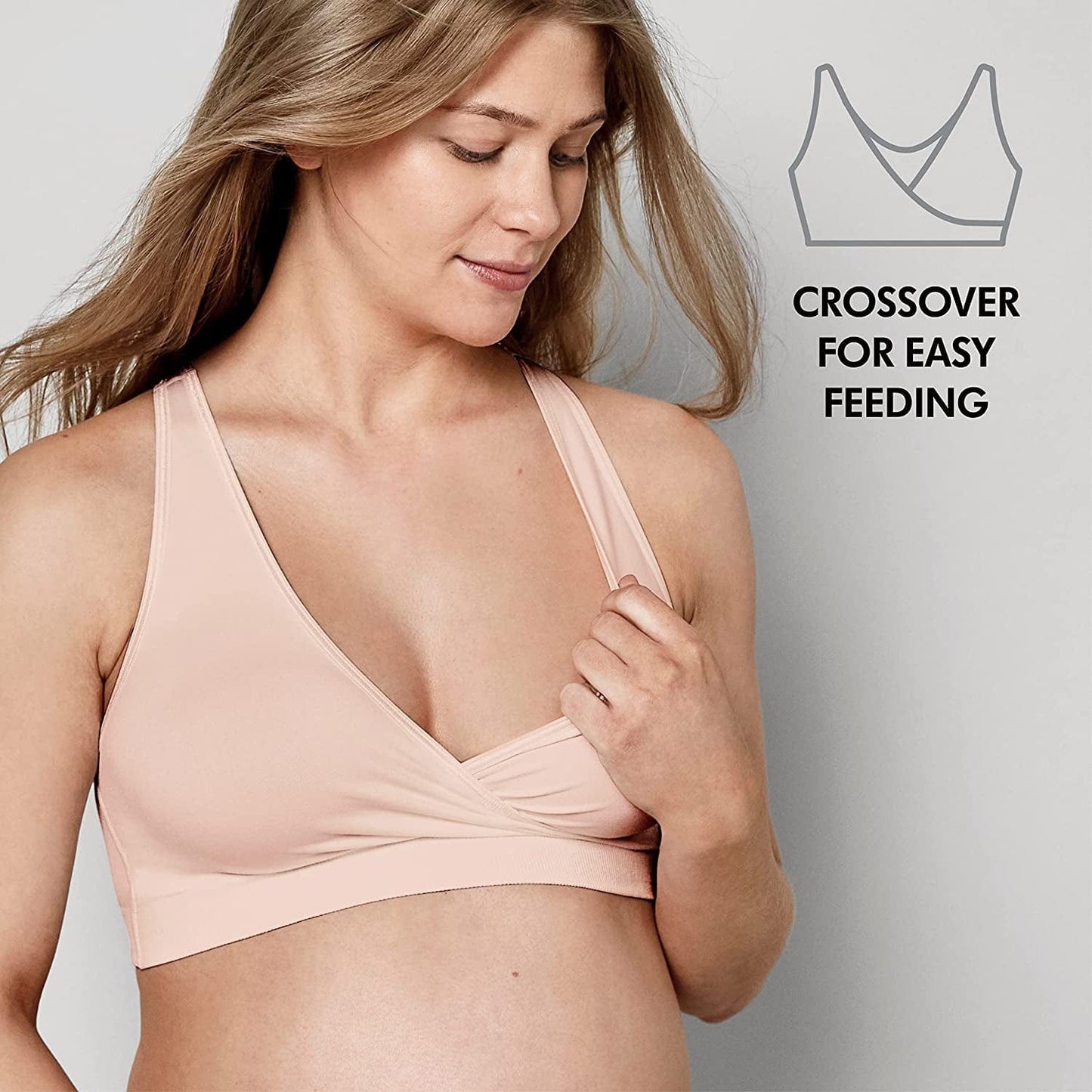 Keep Cool Sleep Bra | Seamless Maternity & Nursing Sleep Bra with Full Back Breathing Zone and Soft Touch Fabric