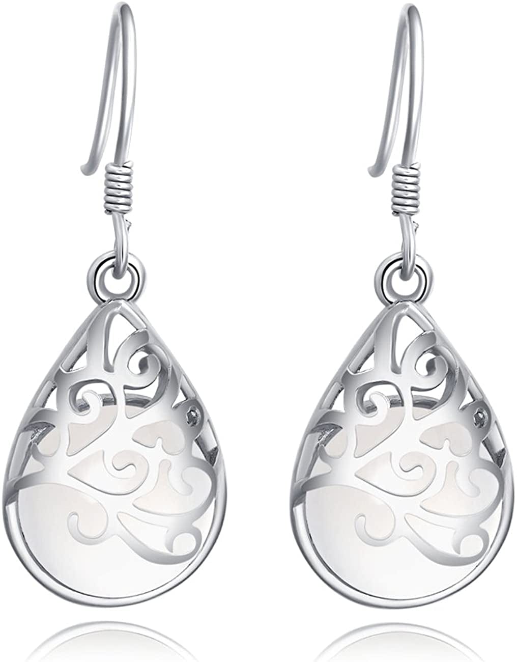 Keeteen"Wishing Tree" 925 Sterling Silver Filigree Drop Dangle Earrings for Women Classical hook