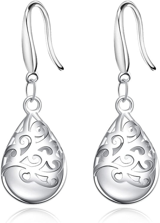 Keeteen"Wishing Tree" 925 Sterling Silver Filigree Drop Dangle Earrings for Women Vogue hook