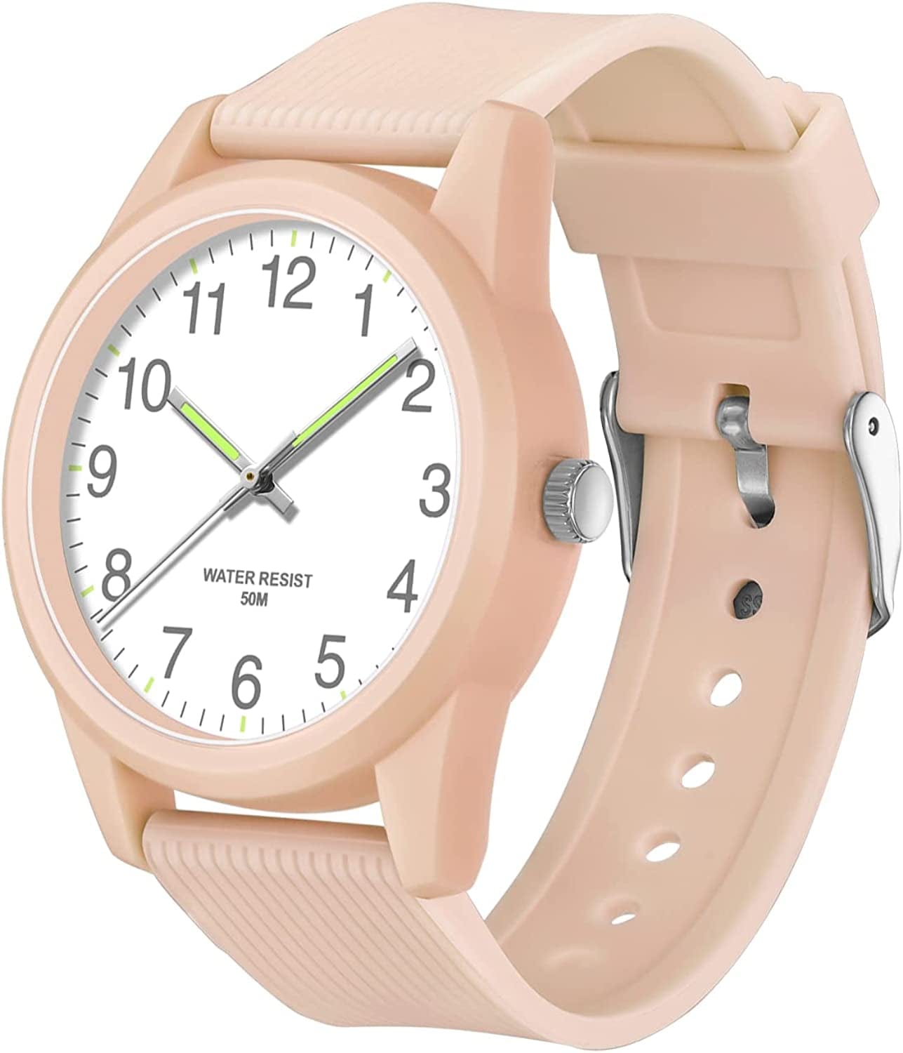 Kids Analog Watches for Boys Girls 50M Waterproof Kids Watches Learning Time Easy to Read Great Christmas Birthday Gifts for Ages 4-12 Kids Pink