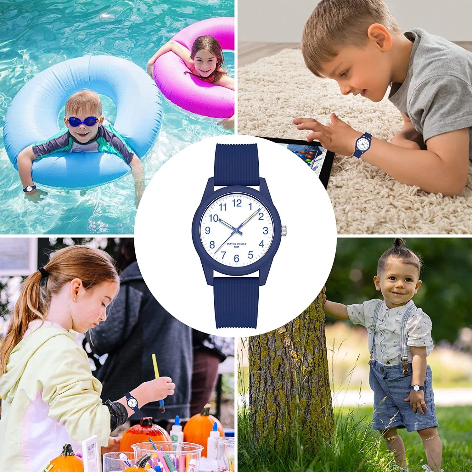 Kids Analog Watches for Boys Girls 50M Waterproof Kids Watches Learning Time Easy to Read Great Christmas Birthday Gifts for Ages 4-12 Kids