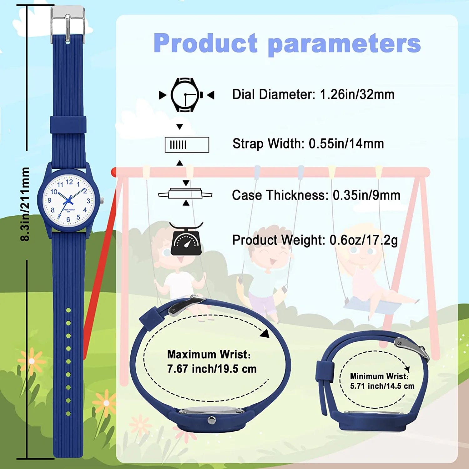 Kids Analog Watches for Boys Girls 50M Waterproof Kids Watches Learning Time Easy to Read Great Christmas Birthday Gifts for Ages 4-12 Kids