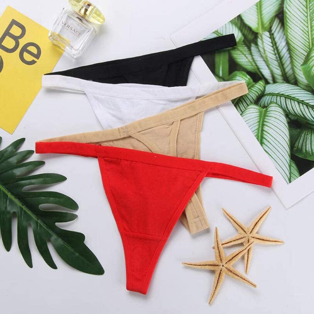 Kissecret Women Cotton String Thong Underwear Pack of 6Pcs Breathable G-String Panties for Ladies
