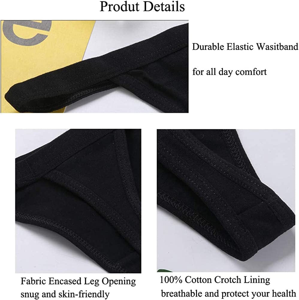 Kissecret Women Cotton String Thong Underwear Pack of 6Pcs Breathable G-String Panties for Ladies