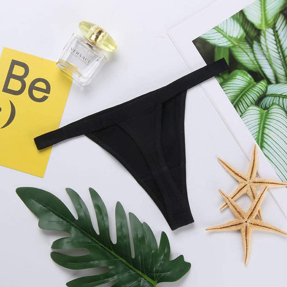 Kissecret Women Cotton String Thong Underwear Pack of 6Pcs Breathable G-String Panties for Ladies