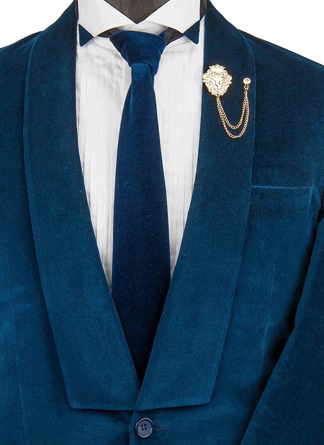 Knighthood Men'S Golden Crowned Lion King with Swarovski / Lapel Pin/ Brooch