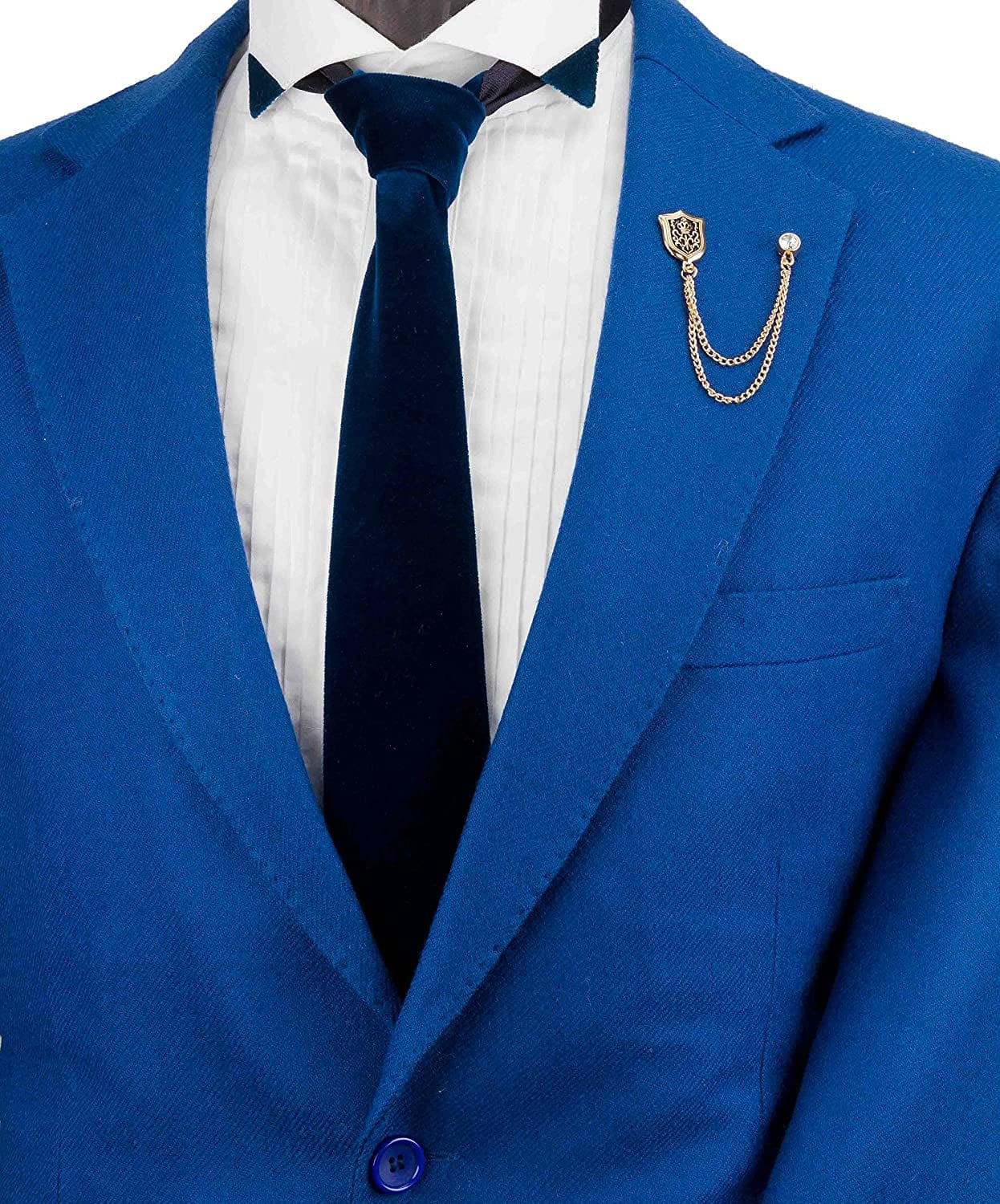 Knighthood Men'S Shield and Swarovski Lapel Pin/Collar Pin/ Shirt Stud Brooch (New Collection) Golden