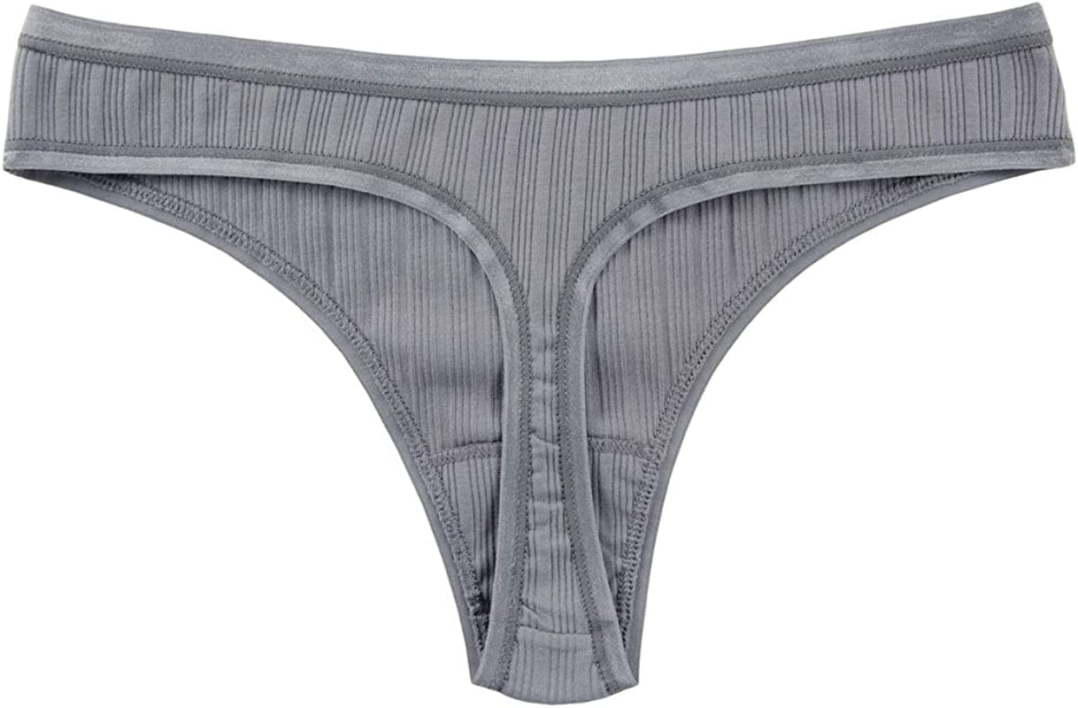 KNITLORD 6 Pack Women'S Thongs Underwear Cotton Breathable Panties Hipster Bikini