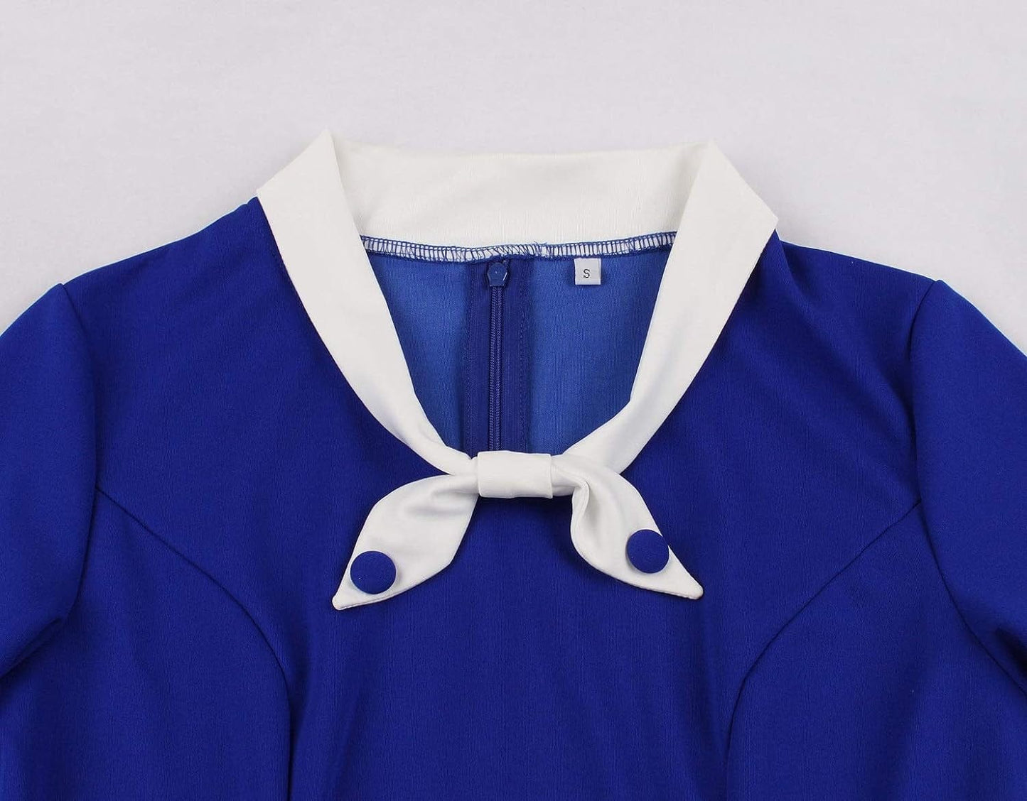 KUFEIUP Women'S Vintage Bowtie Dress Waist Belt Patchwork Dress