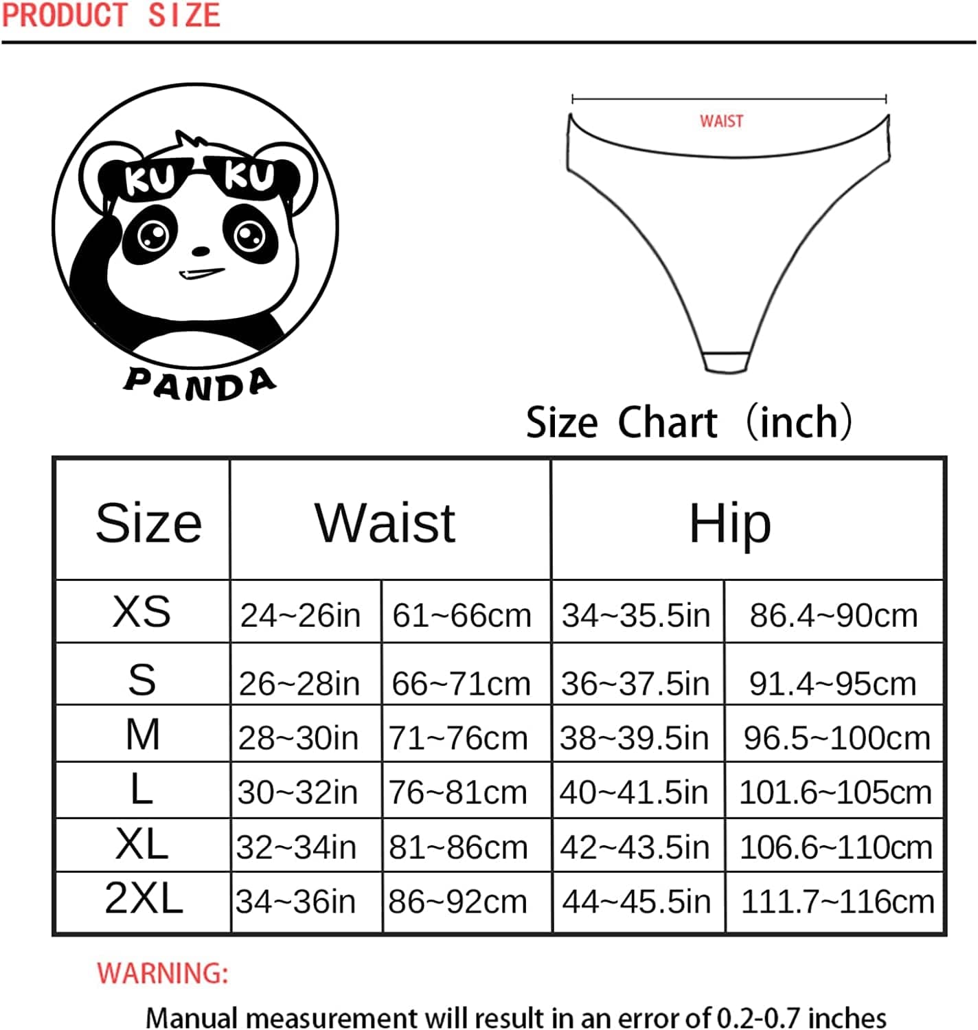 KUKU PANDA Sexy G String Thongs for Women Stretchy Cotton Panties Ladies No Show Underwear 6 Pack Set