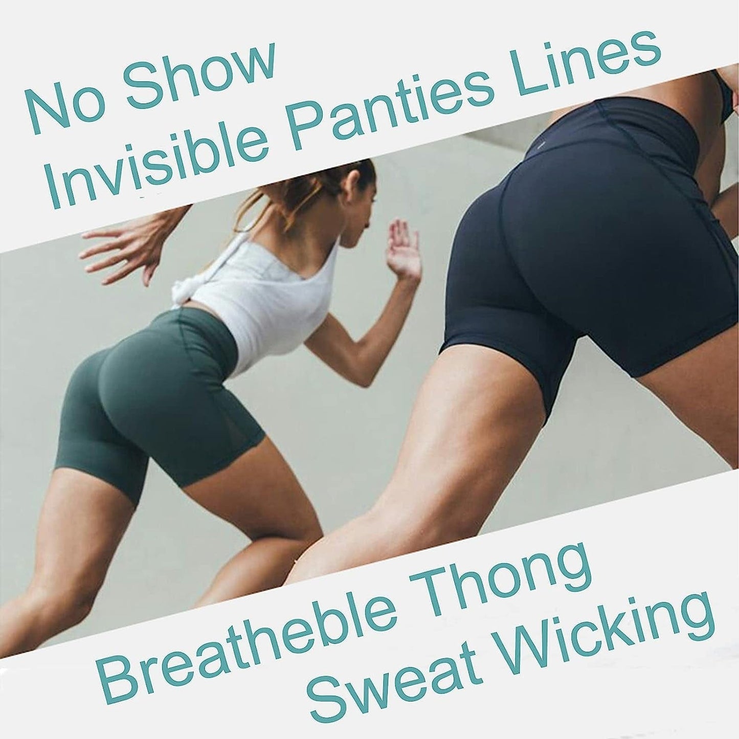 KUKU PANDA Womens Cotton Thongs Underwear Breathable No Show Cheeky Panties Tangas Sexy for Everyday Workout 3 Pack Set