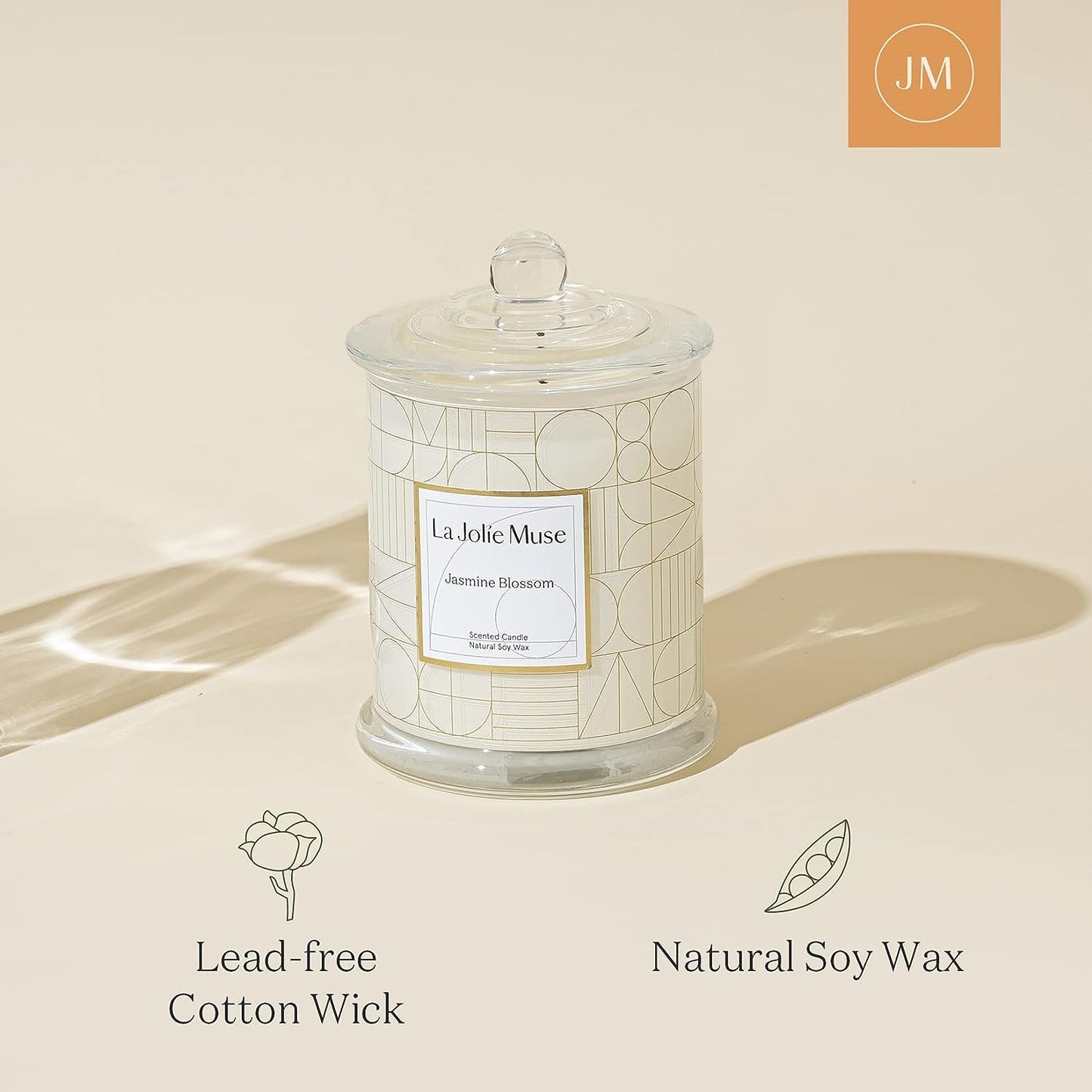 LA JOLIE MUSE Candles Gifts for Women, Candles for Women with Gift Box, Jasmine Scented Candle, Candles for Home Scented, Natural Soy Candles, 70 Hours 10 Oz