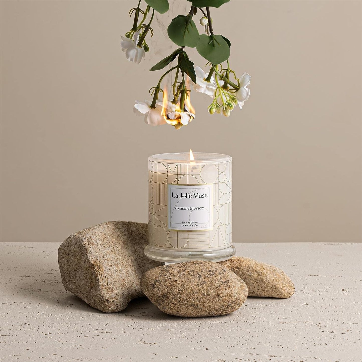 LA JOLIE MUSE Candles Gifts for Women, Candles for Women with Gift Box, Jasmine Scented Candle, Candles for Home Scented, Natural Soy Candles, 70 Hours 10 Oz