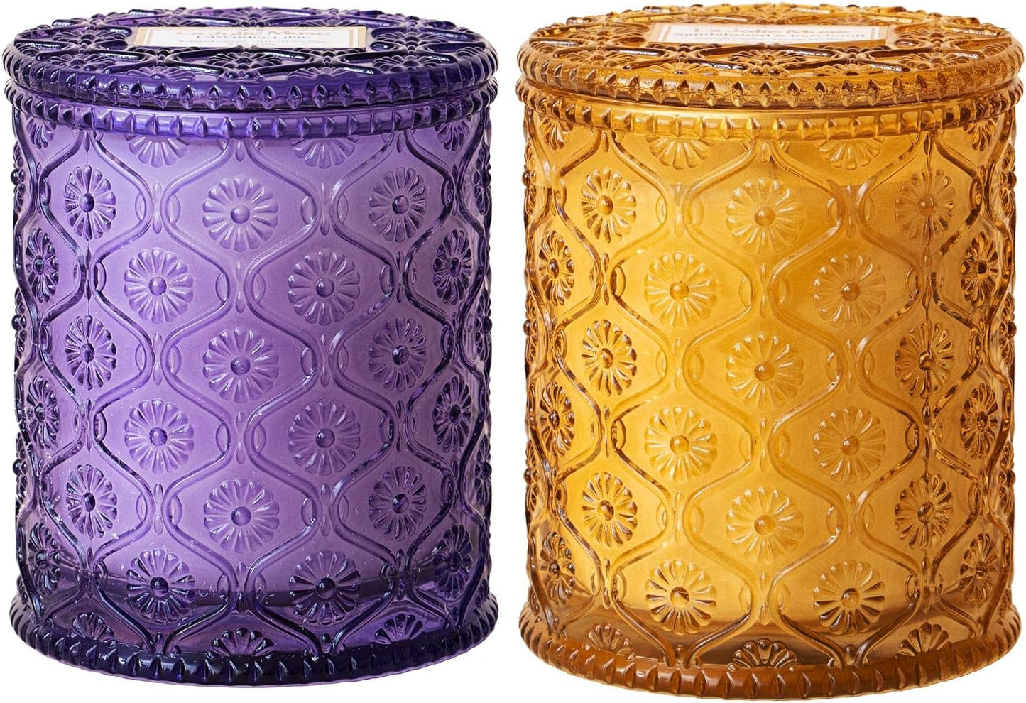 LA JOLIE MUSE Sandalwood & Patchouli Scented Candle, Candles for Home Scented, 8 Oz 50 Hours Burn, Candles Gift for Women & Men Lavender + Sandalwood / Medium