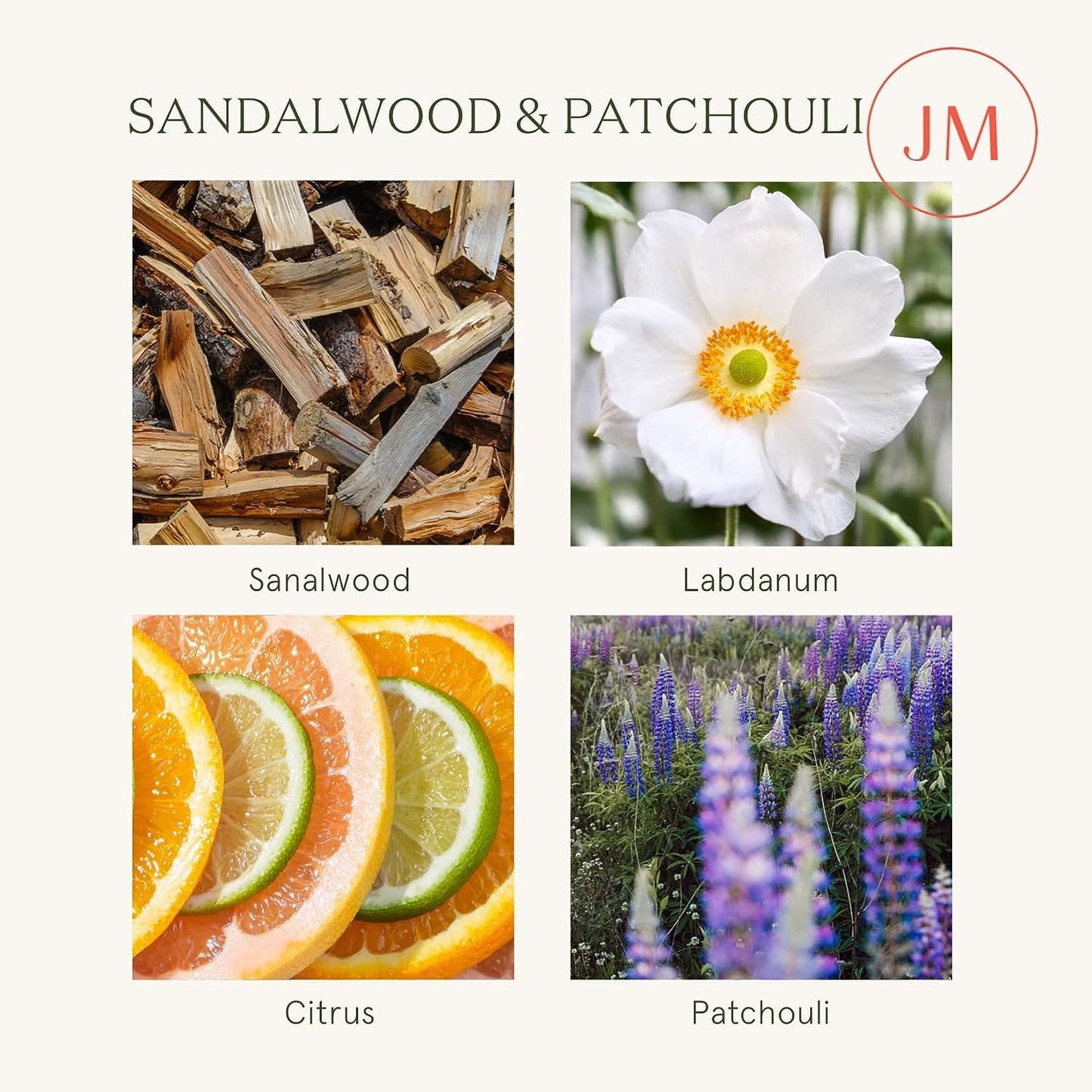 LA JOLIE MUSE Sandalwood & Patchouli Scented Candle, Candles for Home Scented, 8 Oz 50 Hours Burn, Candles Gift for Women & Men