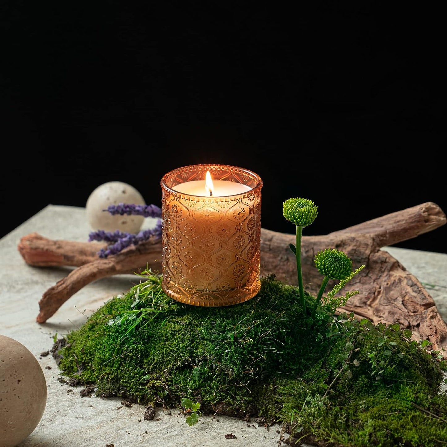 LA JOLIE MUSE Sandalwood & Patchouli Scented Candle, Candles for Home Scented, 8 Oz 50 Hours Burn, Candles Gift for Women & Men