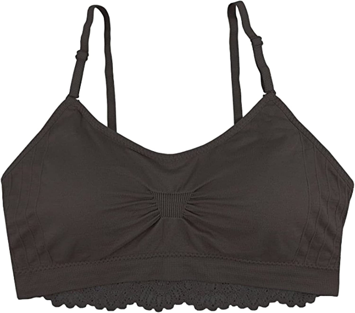 Lace Back Scoopneck Bralette (9015) Charcoal / One Size